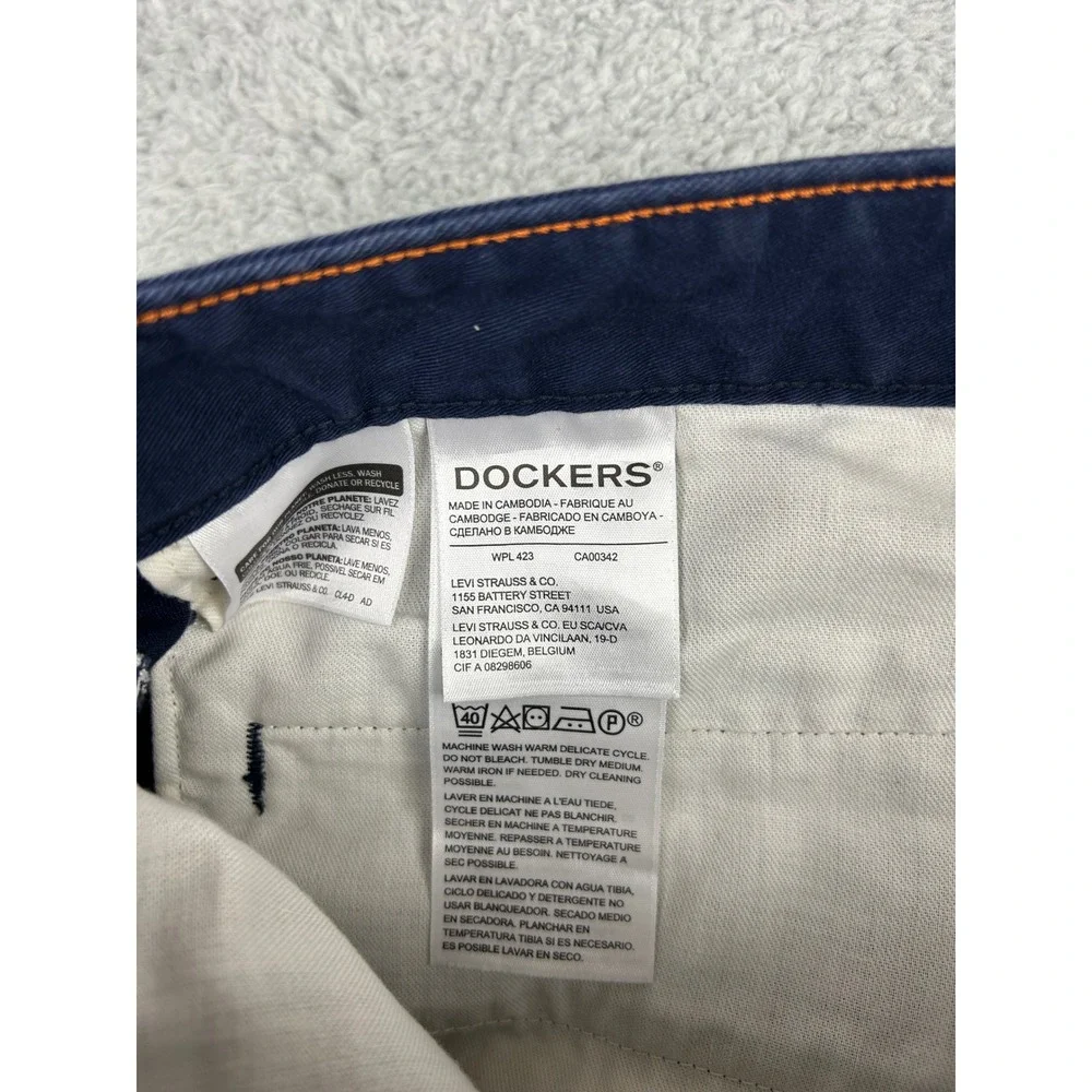 Dockers Original Alpha Khaki Mens Athletic Fit Navy Blue Chino Pants 40x27